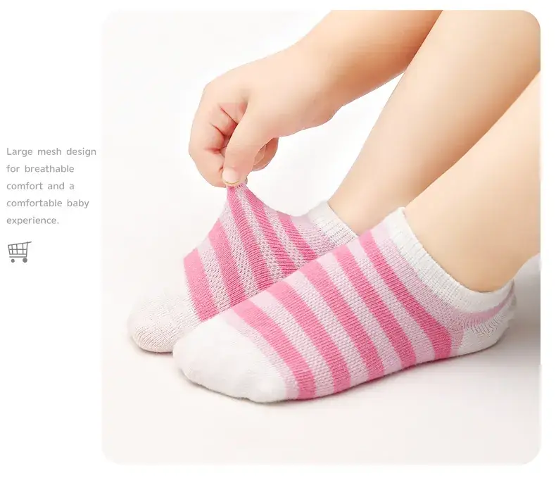 Girls' Cotton Boat Socks Medium Large Summer — feature 19