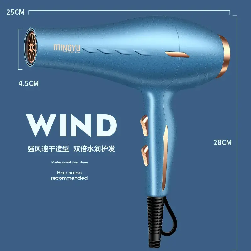 Electric Hair Dryer Blue High Wind Speed Dryer