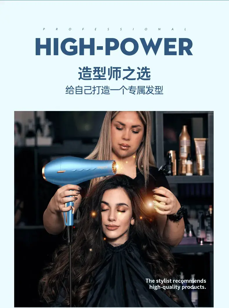 Electric Hair Dryer Blue High Wind Speed Dryer — feature 8