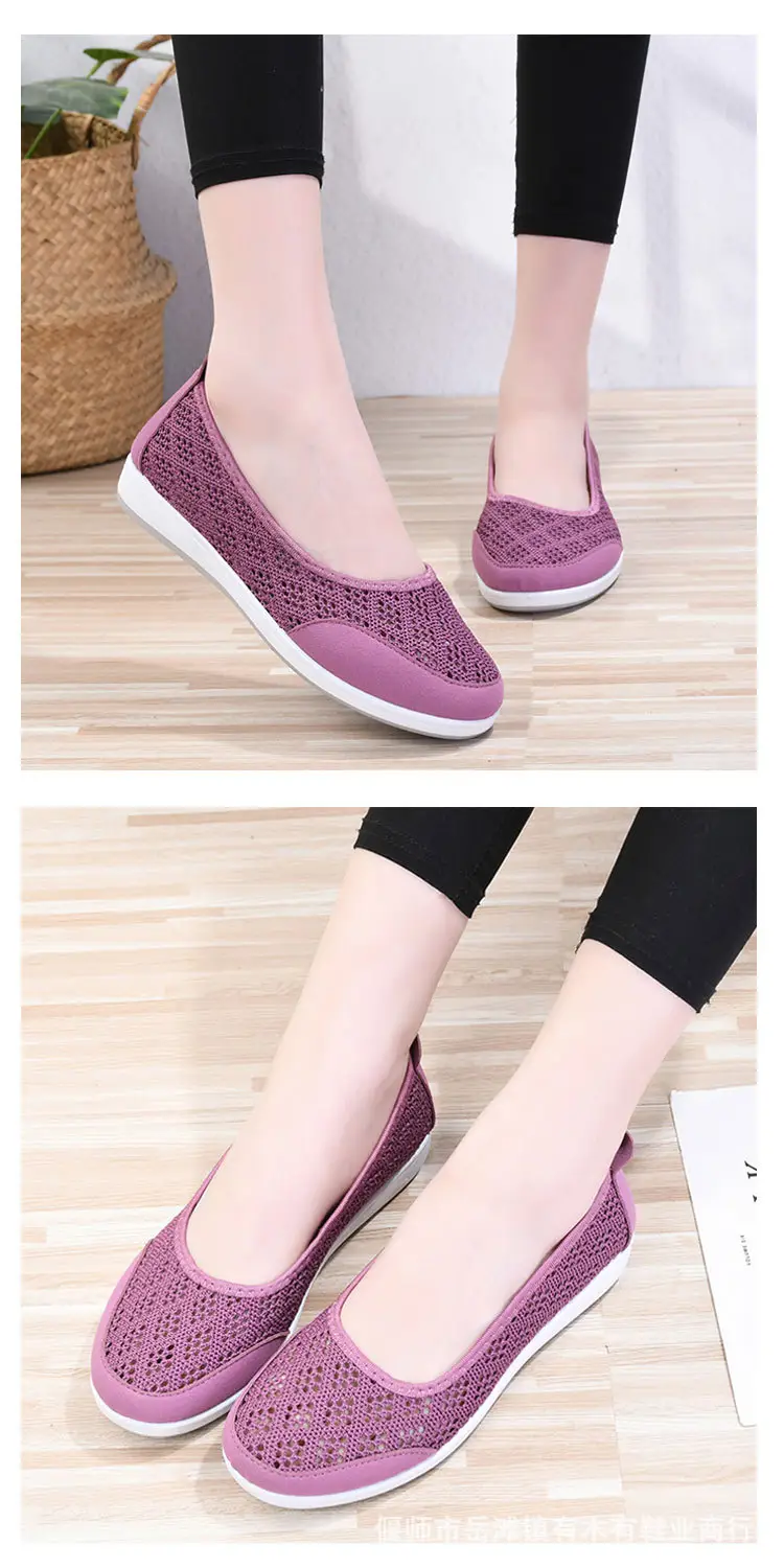 Summer Mesh Shoes for Middle-Aged and Elderly Women, Breathable Mesh Non-Slip Soft Soles, Old Beijing Cloth Shoes, Grandma Shoes, Cut Out Shoes for the Elderly — feature 10