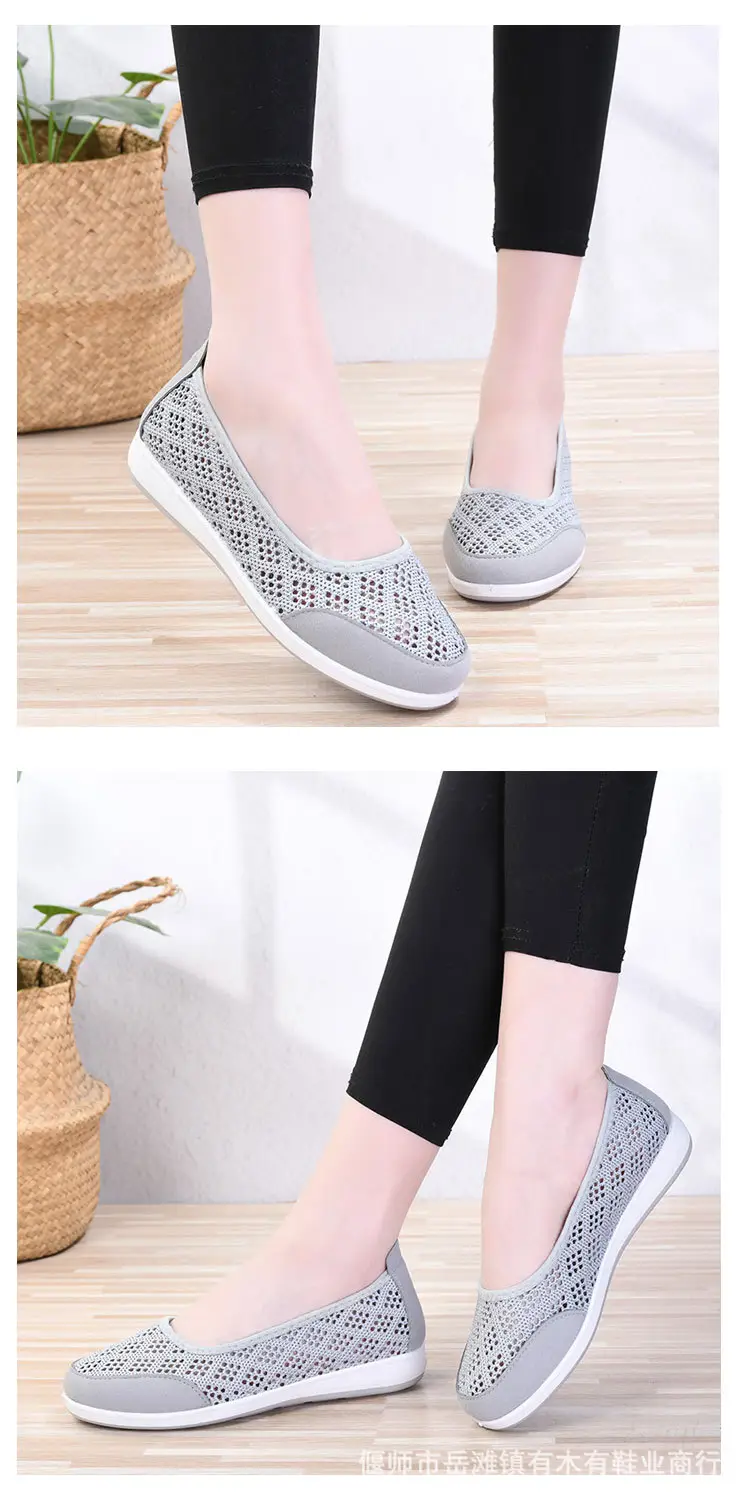 Summer Mesh Shoes for Middle-Aged and Elderly Women, Breathable Mesh Non-Slip Soft Soles, Old Beijing Cloth Shoes, Grandma Shoes, Cut Out Shoes for the Elderly — feature 13