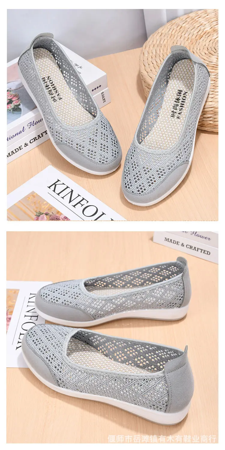 Summer Mesh Shoes for Middle-Aged and Elderly Women, Breathable Mesh Non-Slip Soft Soles, Old Beijing Cloth Shoes, Grandma Shoes, Cut Out Shoes for the Elderly — feature 8