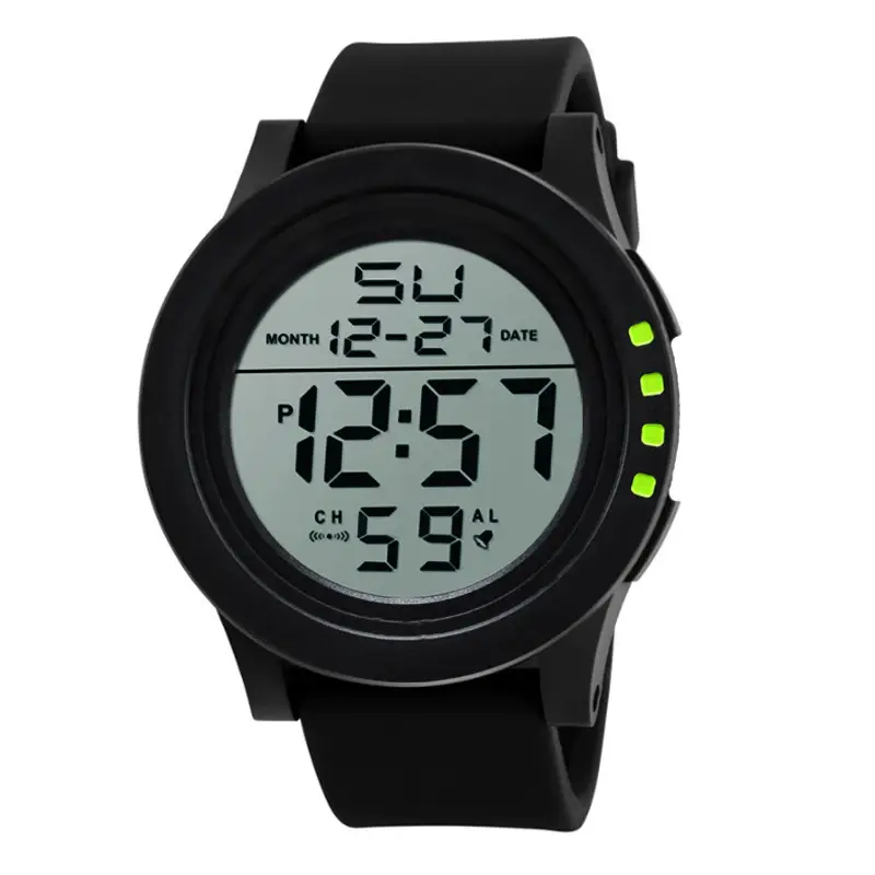 Men's Digital Watch Black Silicone 24Hr Display - Image 4
