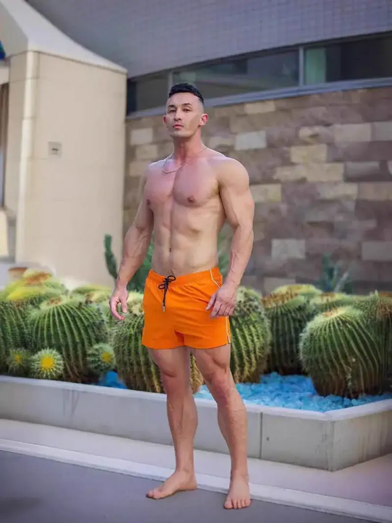 Men's Blue Printed Drawstring Shorts Summer Wear