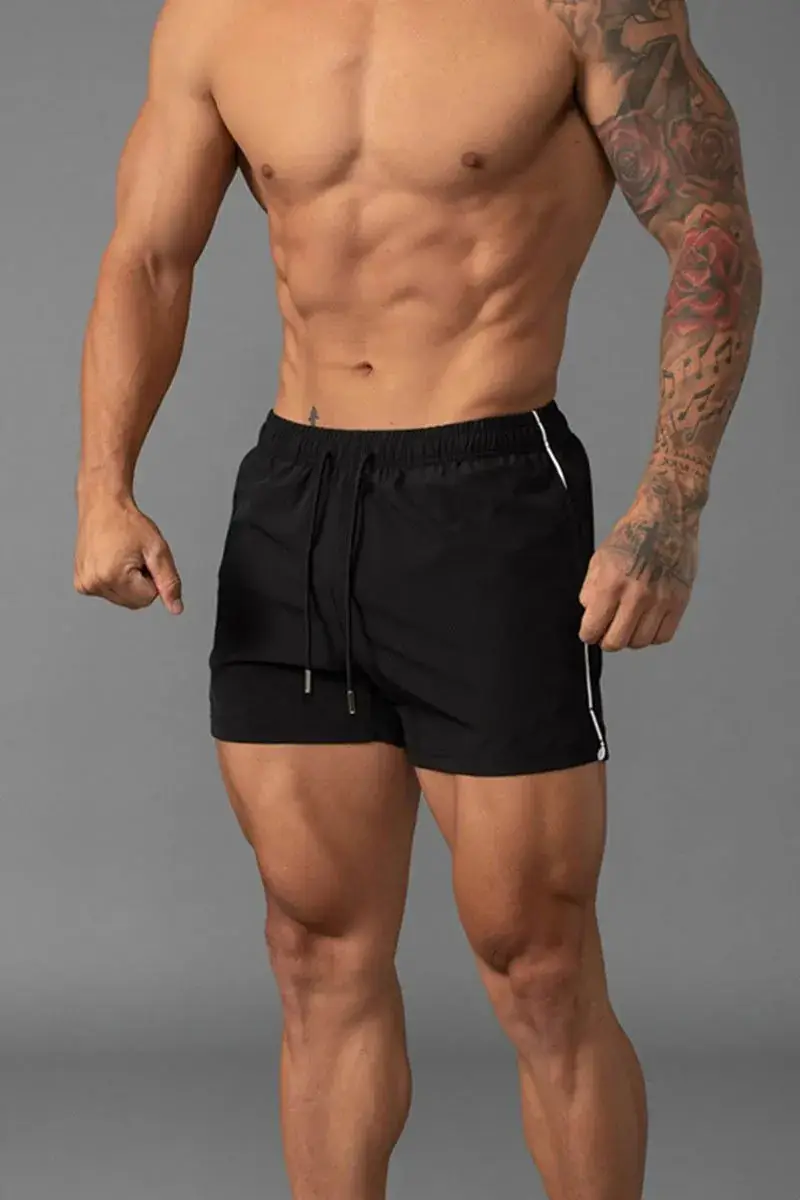 Men's Blue Printed Drawstring Shorts Summer Wear — feature 9