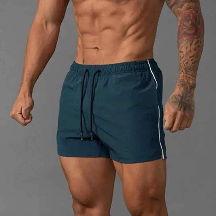 Men's Blue Printed Drawstring Shorts Summer Wear
