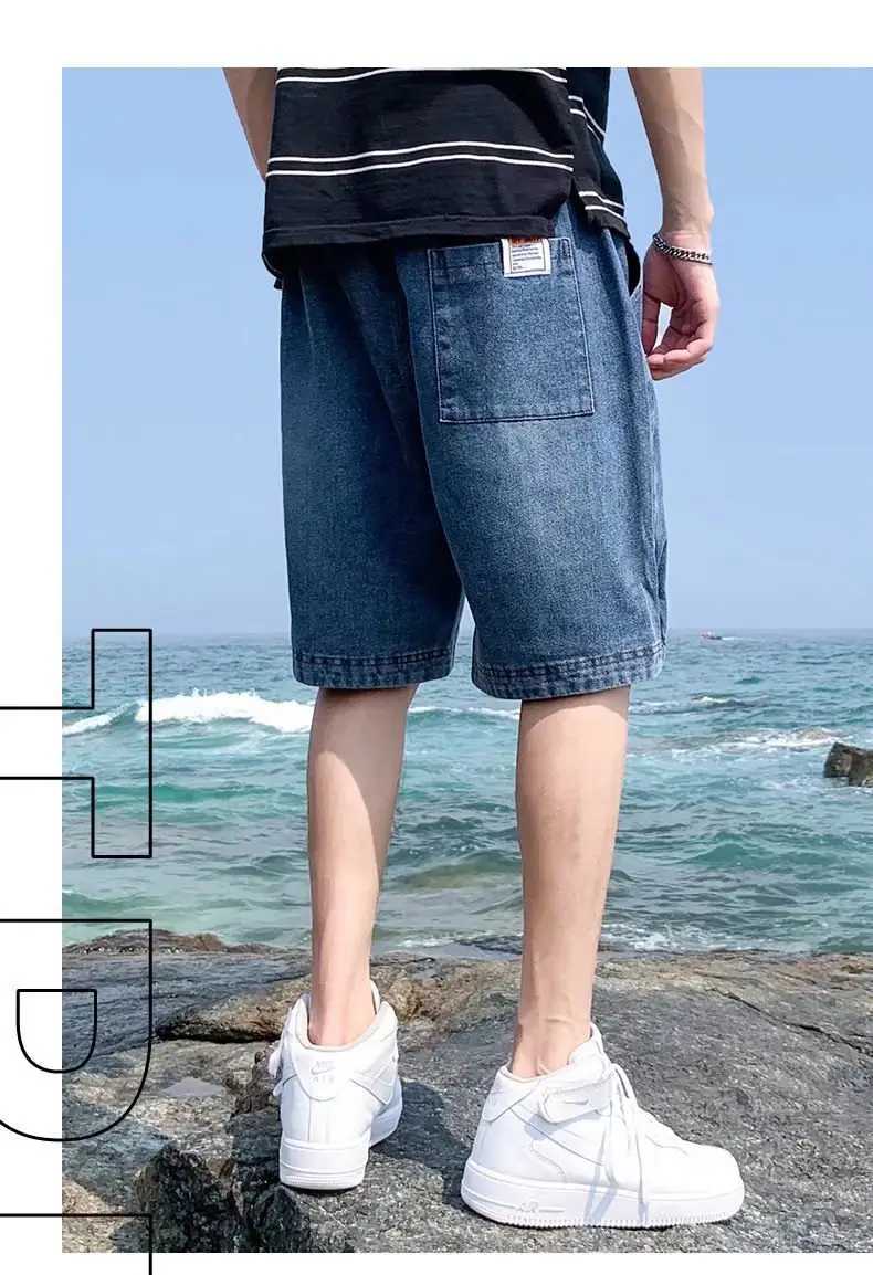 Men Denim Shorts Snap Button Thin Summer Casual — feature 7