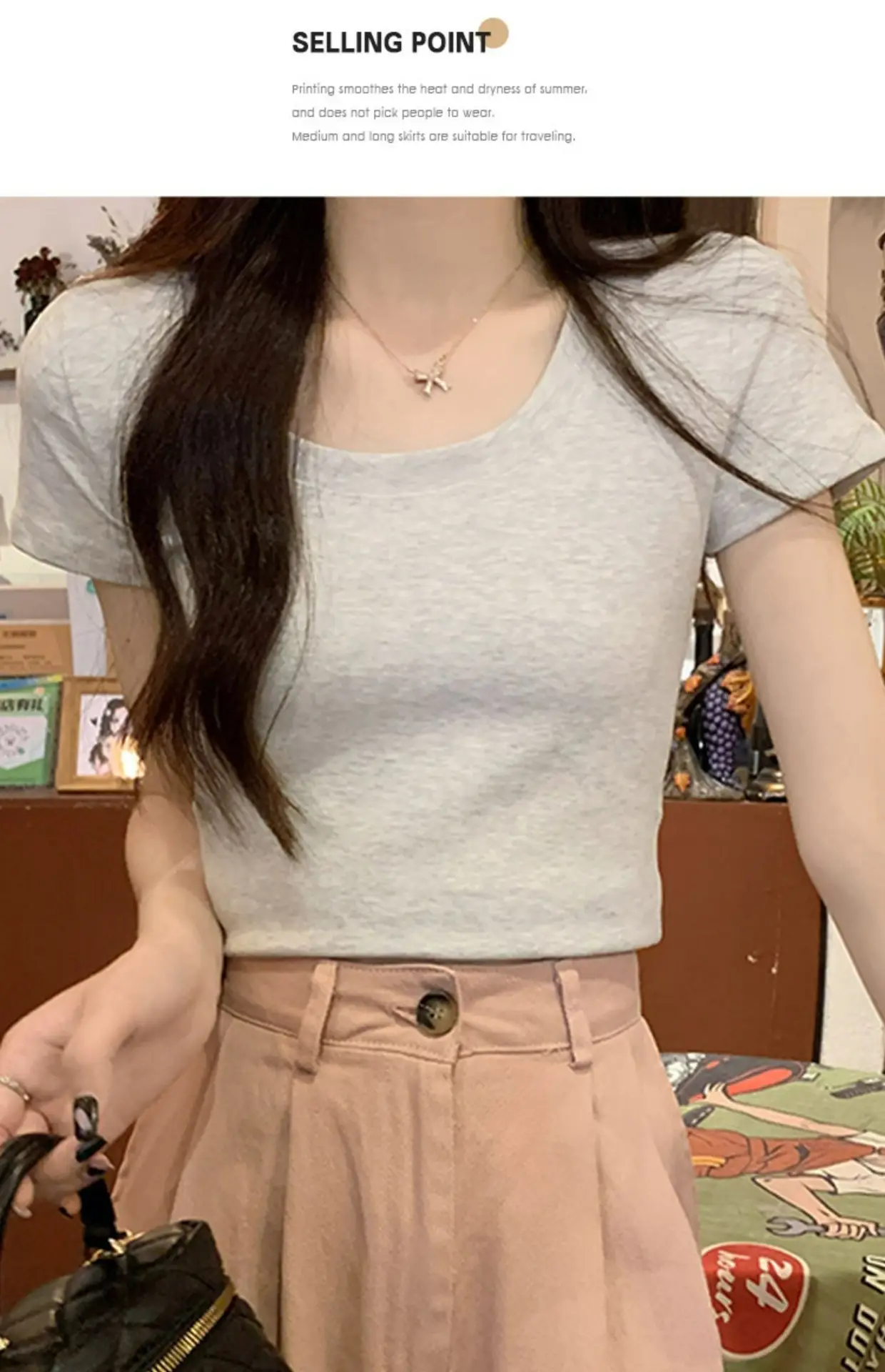 Women Black Slim Fit T-Shirt Summer 2025 — feature 10