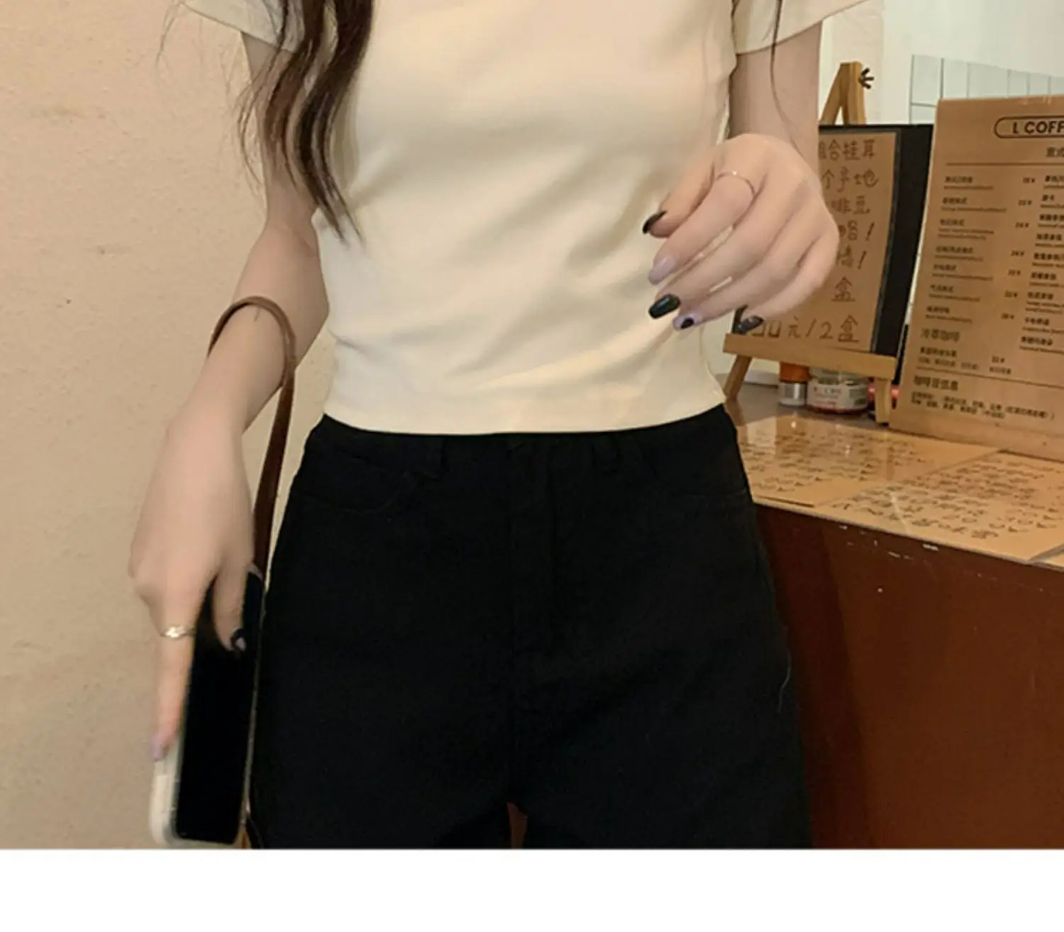 Women Black Slim Fit T-Shirt Summer 2025 — feature 17