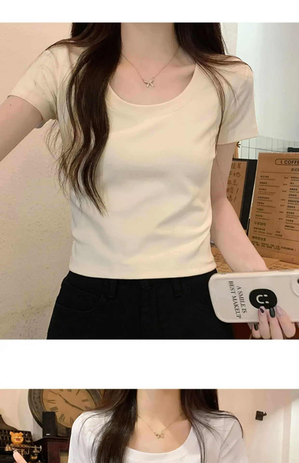 Women Black Slim Fit T-Shirt Summer 2025 — feature 18