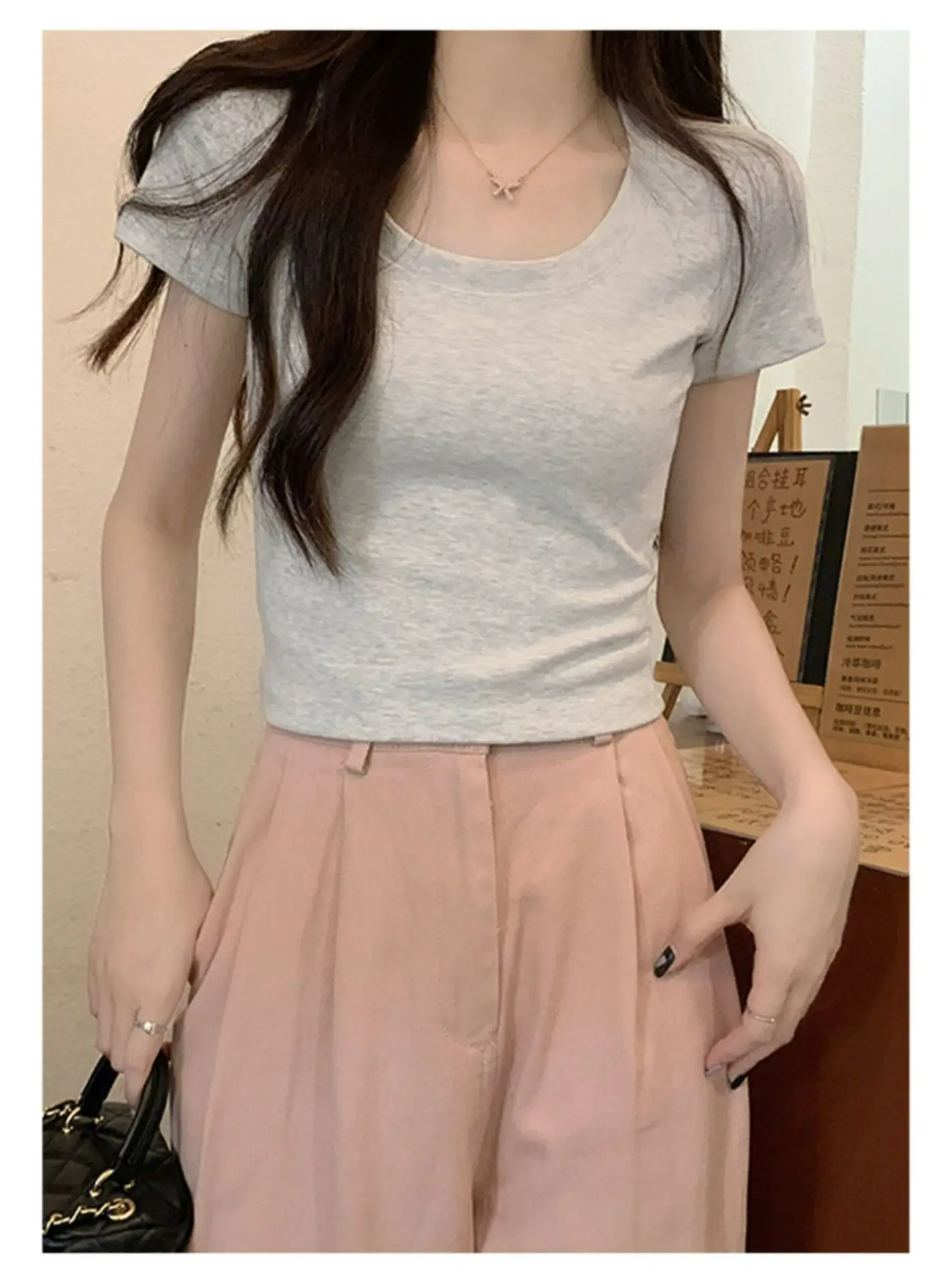 Women Black Slim Fit T-Shirt Summer 2025 — feature 9