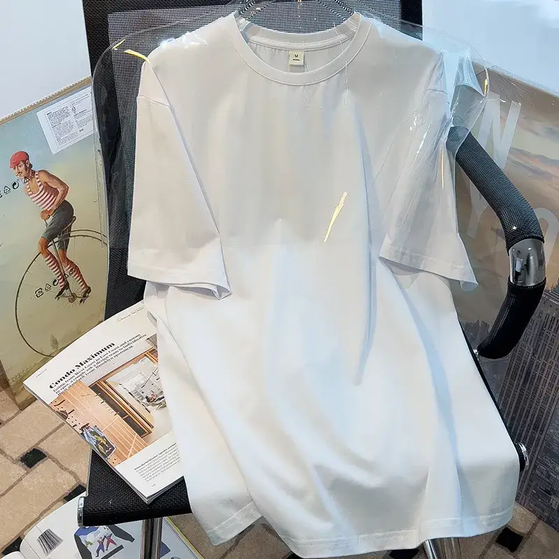 Women Pure Cotton Loose Fit T-Shirt Summer Dress - Image 8