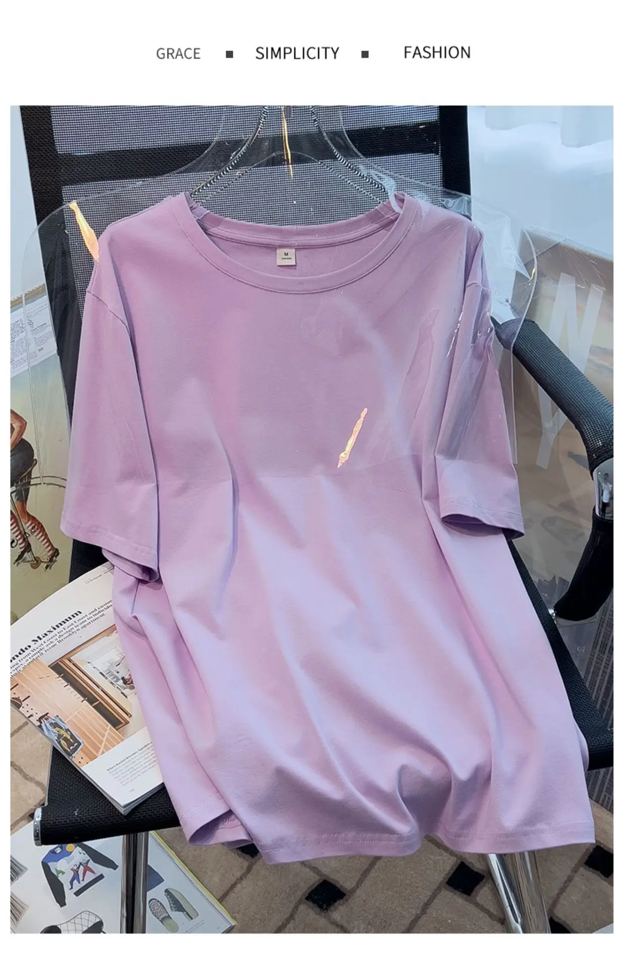 Women Pure Cotton Loose Fit T-Shirt Summer Dress — feature 9