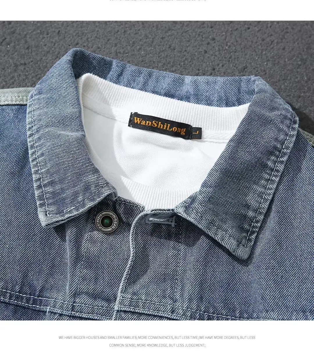 Men Denim Jacket Blue Grey Spring Wear — feature 6