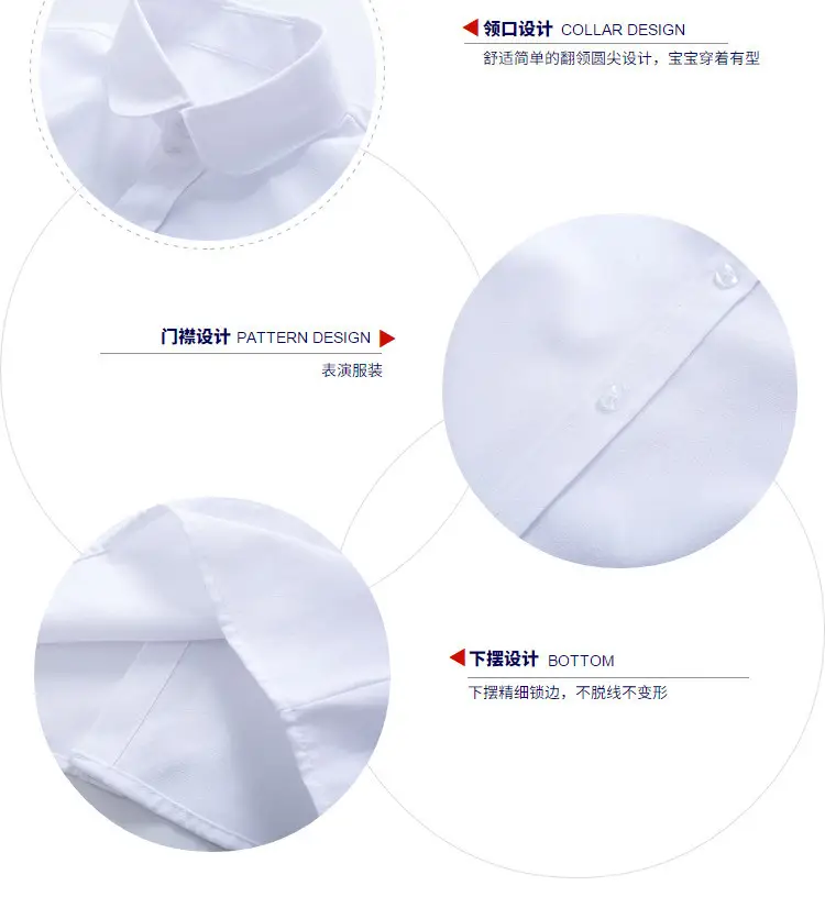 Girls Pure White Long Sleeve School Shirt — feature 3