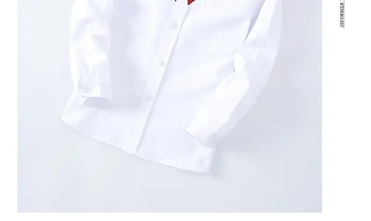 Girls Pure White Long Sleeve School Shirt — feature 7