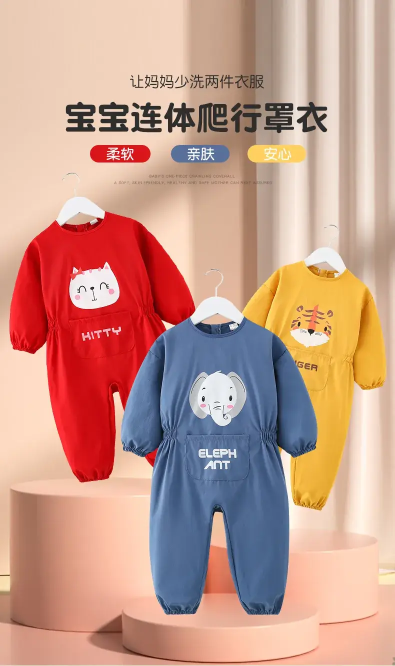 Red Cat Print Baby Onesie for Kids Autumn Winter — feature 2