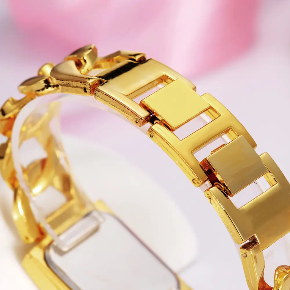 Gold Square Diamond Watch for Women