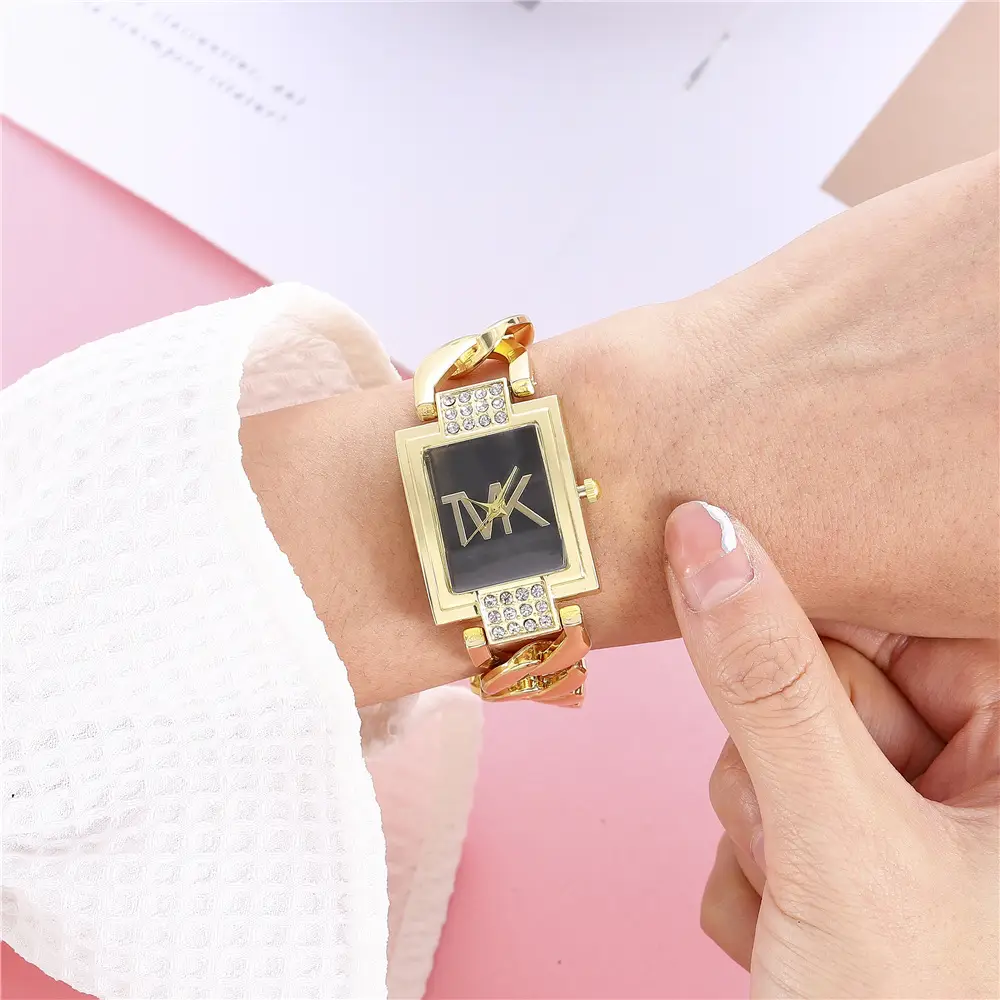 Gold Square Diamond Watch for Women — feature 9