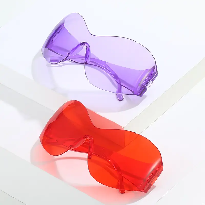 New Steampunk Women Sunglasses Pink Oversized Y2K - Image 9