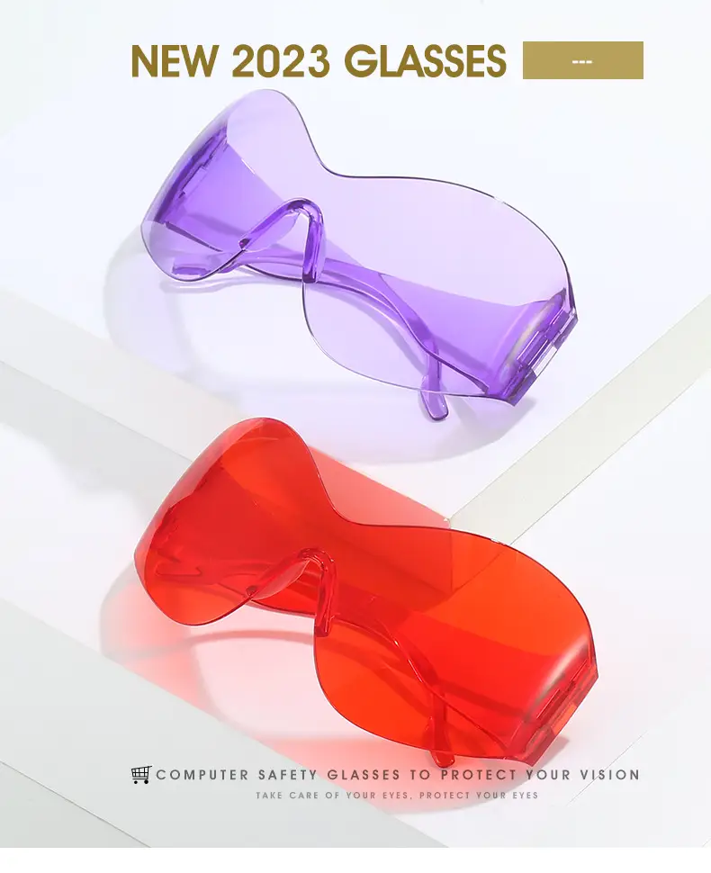 New Steampunk Women Sunglasses Pink Oversized Y2K — feature 1