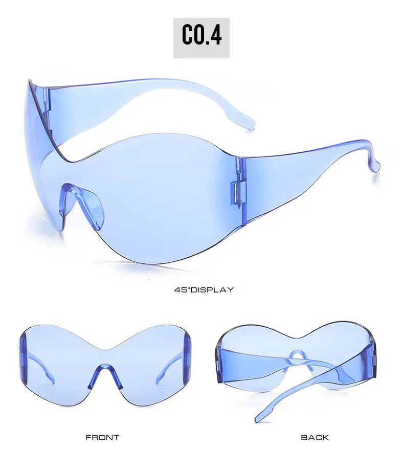 New Steampunk Women Sunglasses Pink Oversized Y2K — feature 10