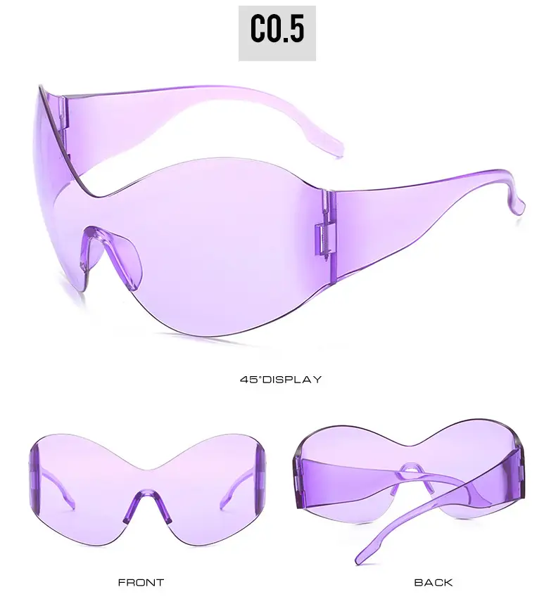 New Steampunk Women Sunglasses Pink Oversized Y2K — feature 11