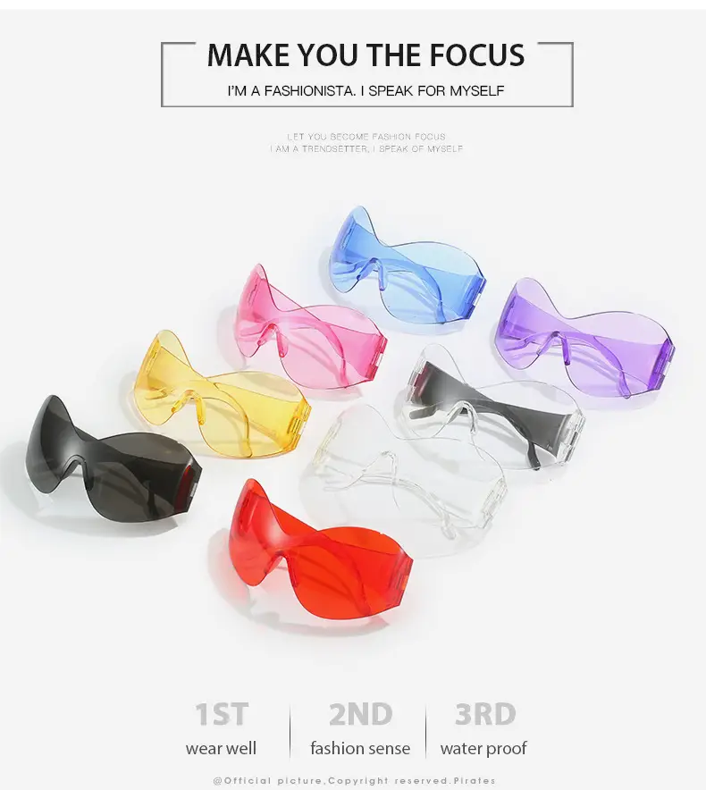New Steampunk Women Sunglasses Pink Oversized Y2K — feature 3