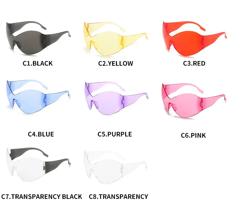 New Steampunk Women Sunglasses Pink Oversized Y2K — feature 6