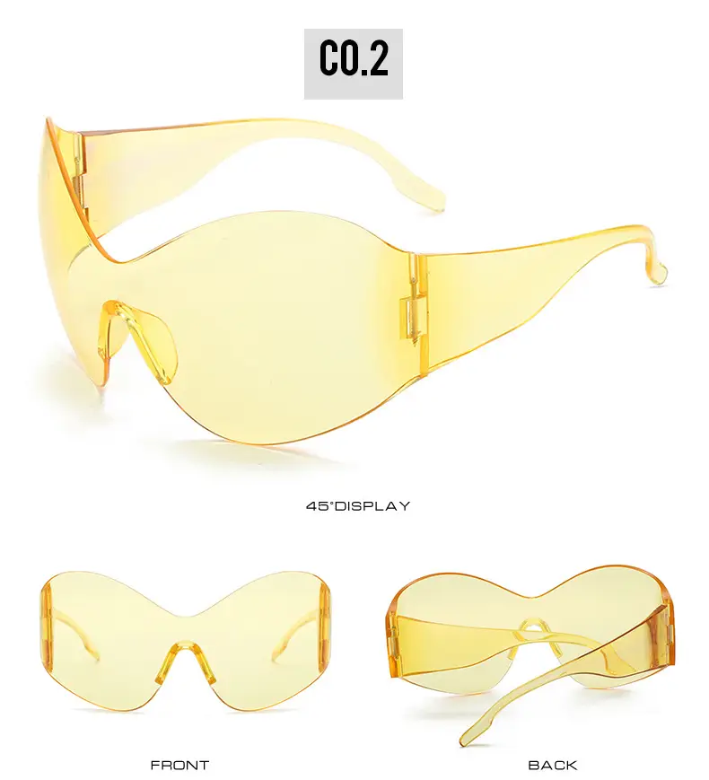 New Steampunk Women Sunglasses Pink Oversized Y2K — feature 8