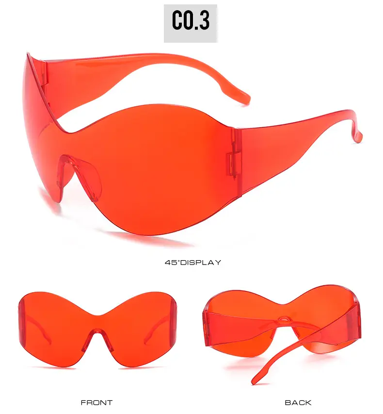 New Steampunk Women Sunglasses Pink Oversized Y2K — feature 9