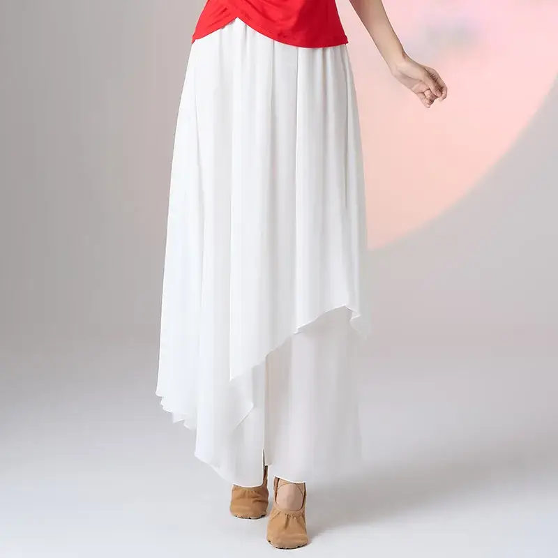 Fengti Chiffon Wide Leg Pants Black Loose Fit - Image 4