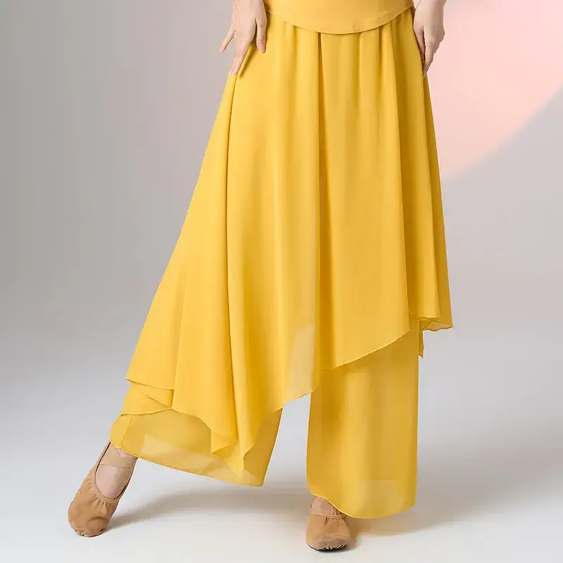 Fengti Chiffon Wide Leg Pants Black Loose Fit - Image 8