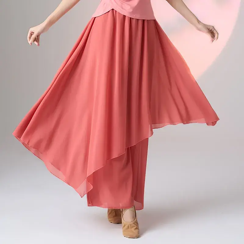 Fengti Chiffon Wide Leg Pants Black Loose Fit - Image 9
