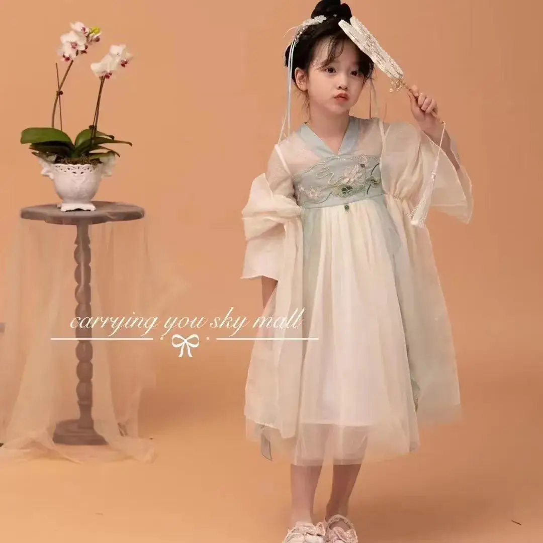 24 Summer New Nine-Quality Hanfu Embroidery Girl Costume with Shawl - Image 2