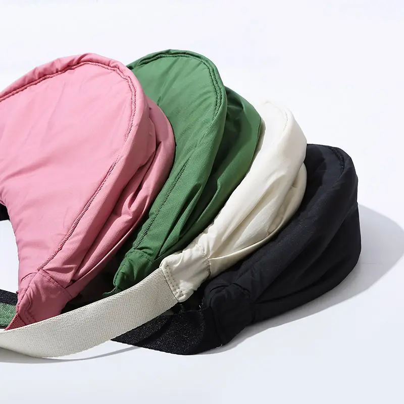 Lightweight Nylon Cloth Crossbody Bag in Pink Green Black - Image 5