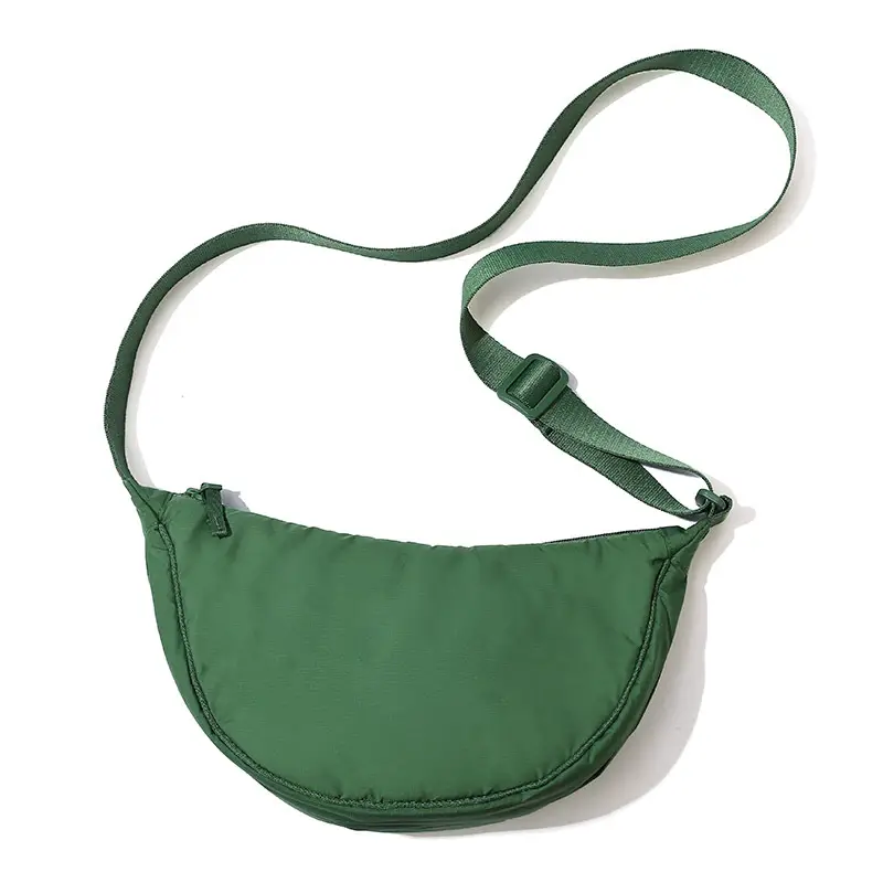 Lightweight Nylon Cloth Crossbody Bag in Pink Green Black - Image 7