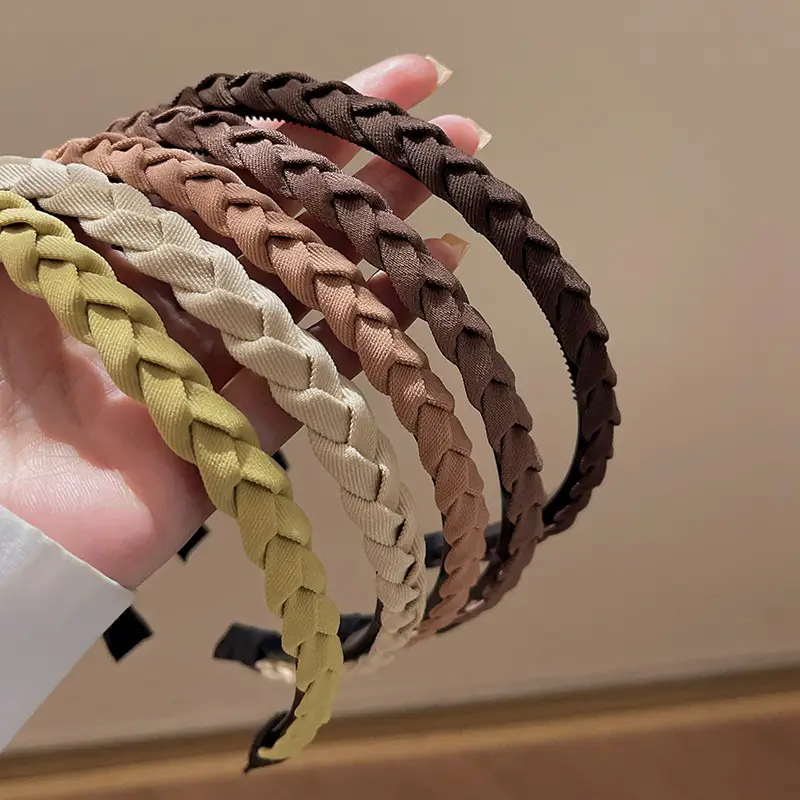Gentle Curry Color Braided Hairpin Headband Women 2023 - Image 3