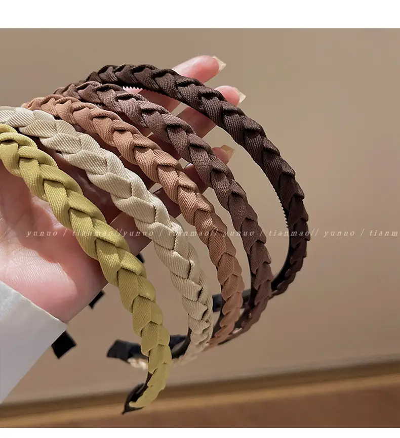 Gentle Curry Color Braided Hairpin Headband Women 2023 — feature 1