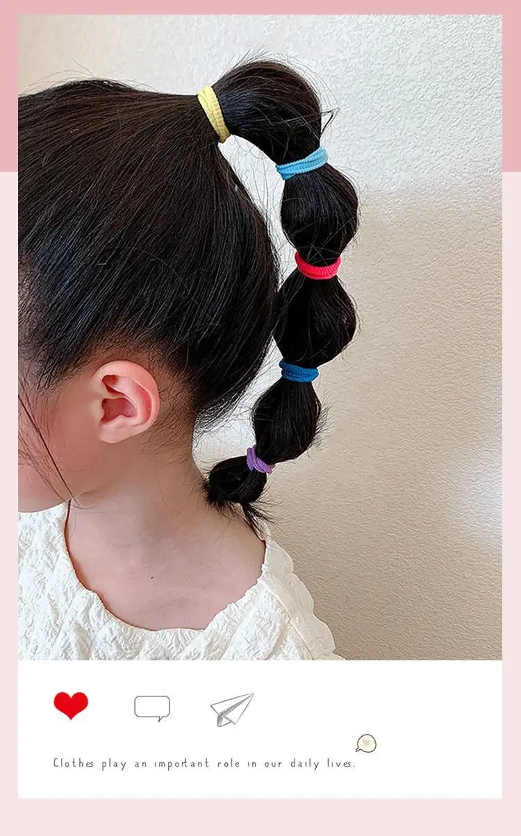 Children's Hair Ties Towel Rings Rubber Bands 100 Pcs — feature 2