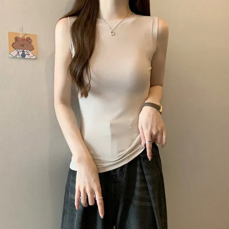 Women's Sleeveless Top Light Green High Waist Top