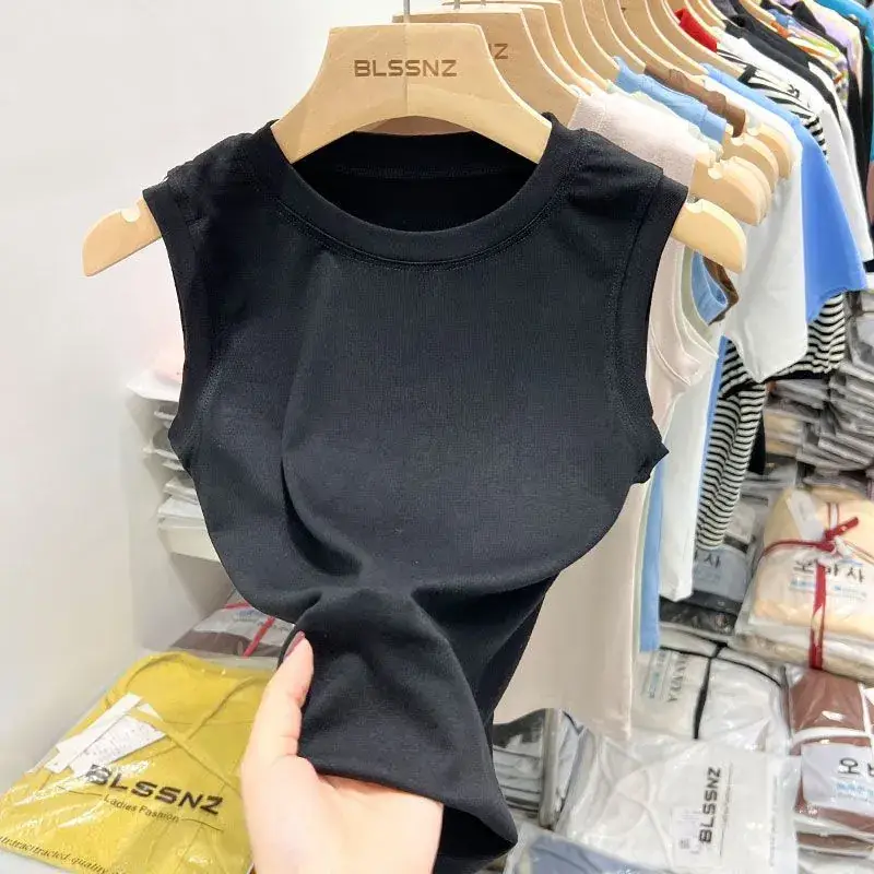 Women's Sleeveless Top Light Green High Waist Top