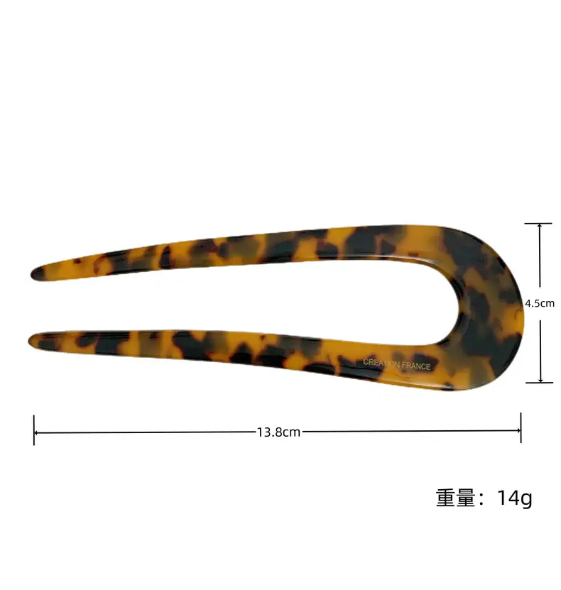 Elegant U-Shaped Hairpin with Leopard Print — feature 22
