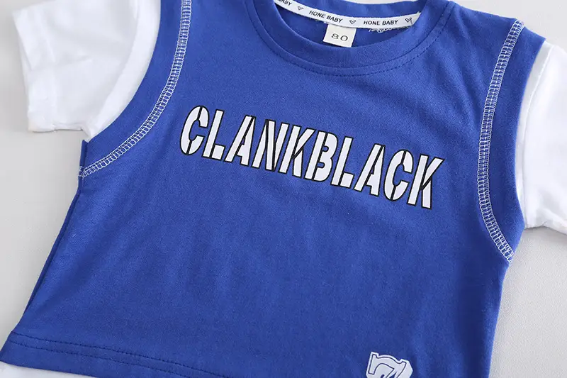 Children's Green Clank Black Cotton Shorts Suit Summer — feature 7