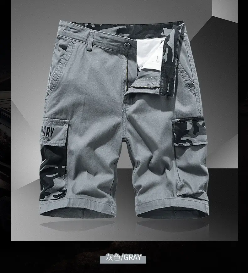 Men's Mountain Camo Shorts with Multi Pocket Design — feature 11