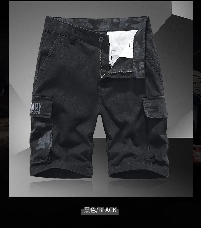 Men's Mountain Camo Shorts with Multi Pocket Design — feature 14