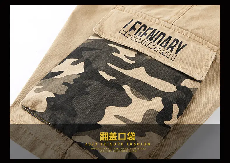 Men's Mountain Camo Shorts with Multi Pocket Design — feature 17