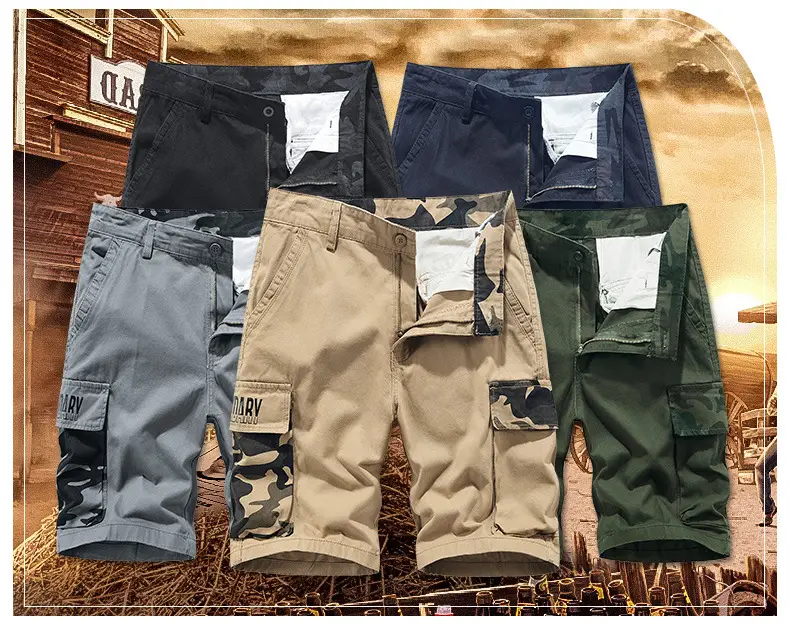 Men's Mountain Camo Shorts with Multi Pocket Design — feature 3