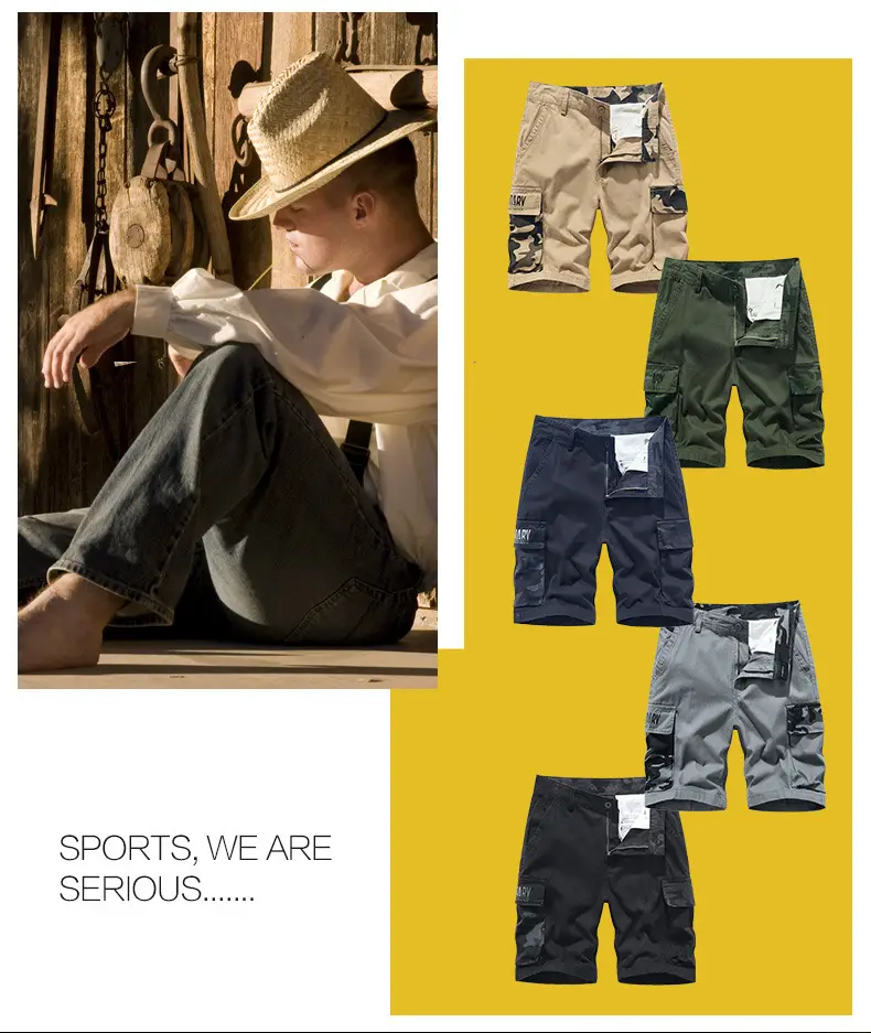 Men's Mountain Camo Shorts with Multi Pocket Design — feature 8