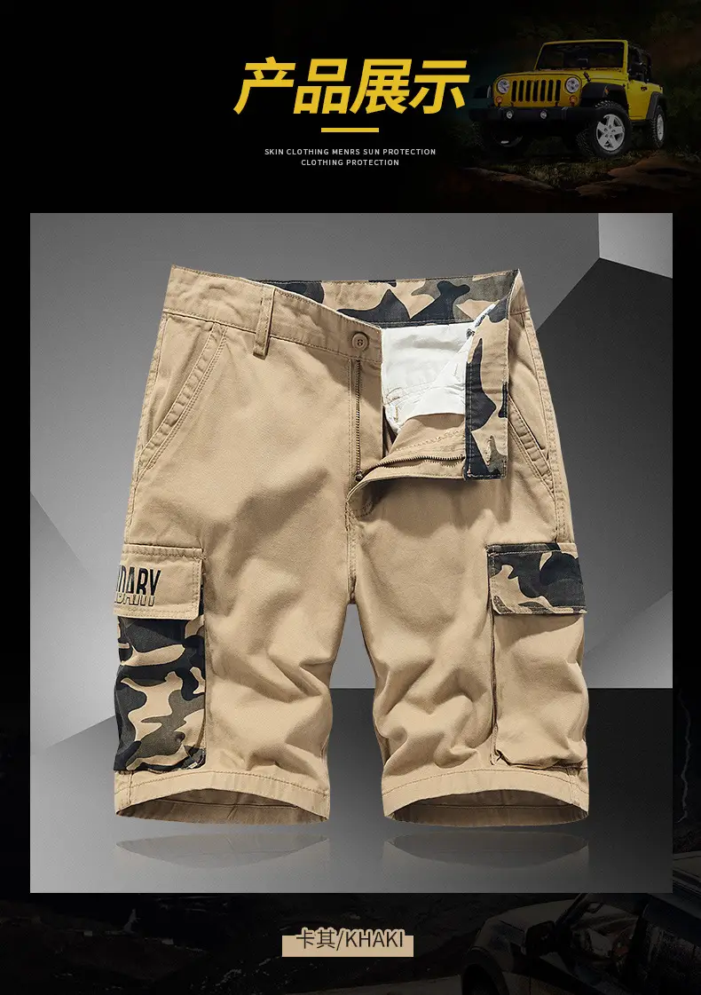 Men's Mountain Camo Shorts with Multi Pocket Design — feature 9